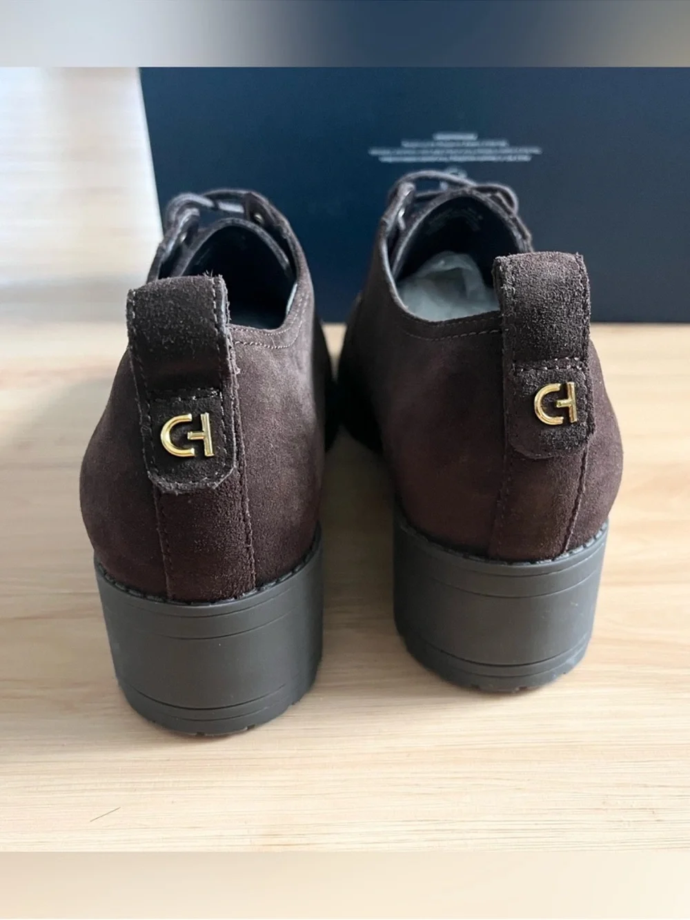 Cole Haan Women's Camea Heritage Oxford, Dark Chocolate Suede, 9.5 Medium